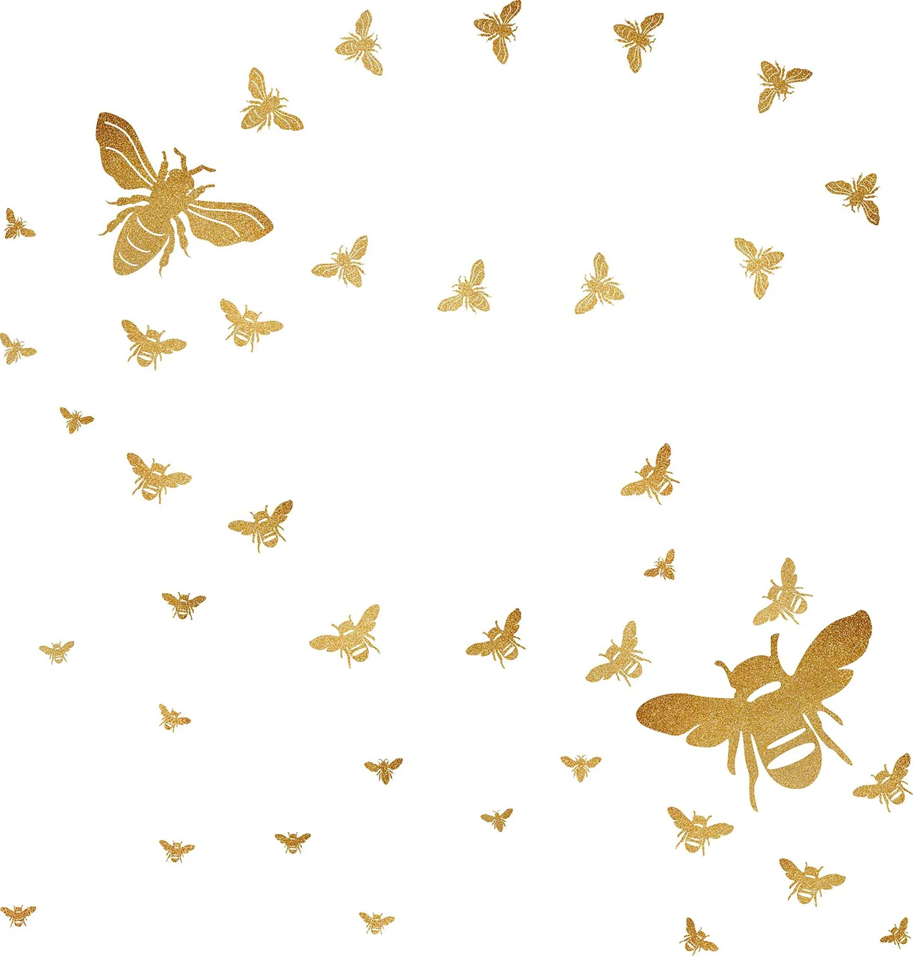 Bee Wall Decals Honeybee Wall Decor Golden Bees Art Stickers Peel and Stick