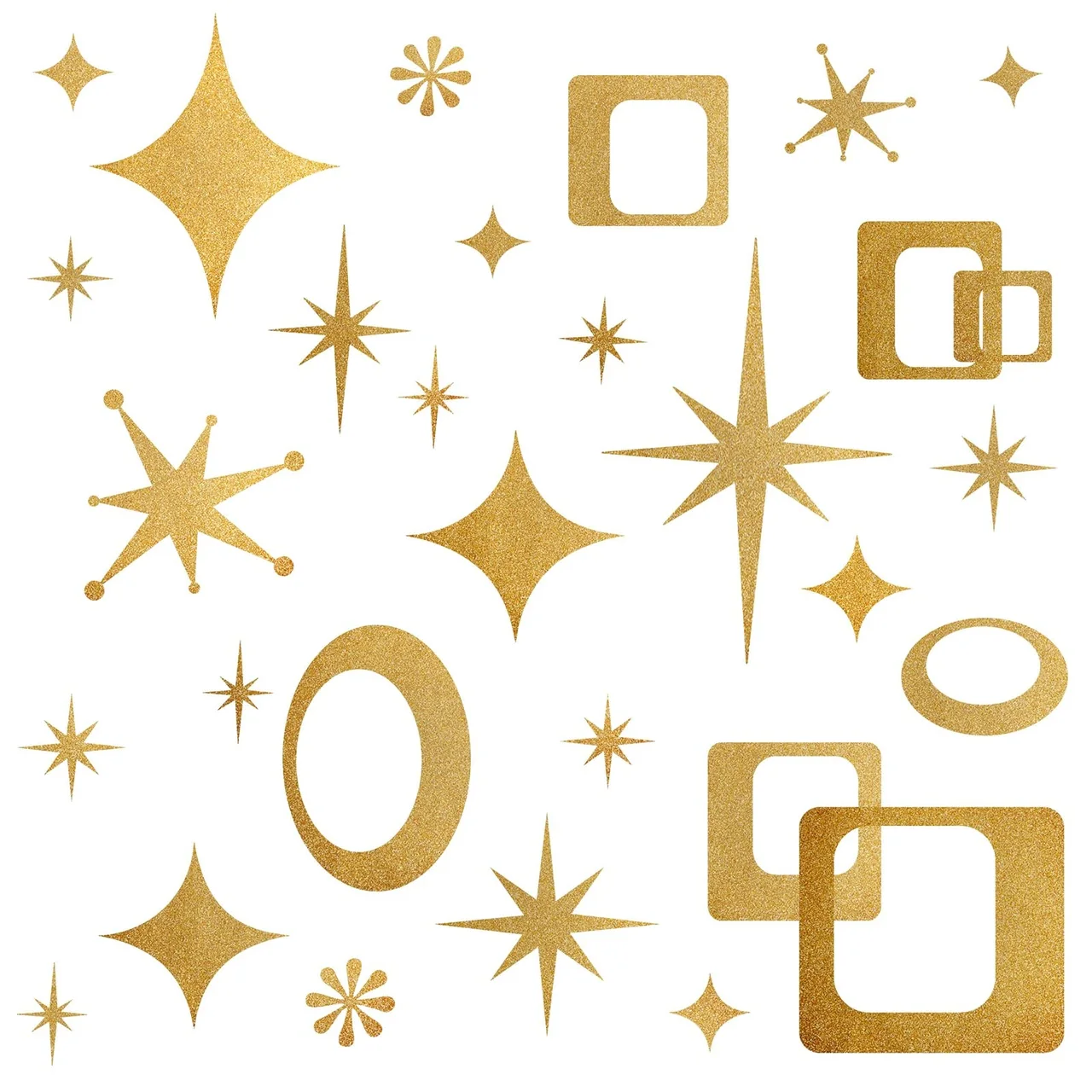 Star Wall Decals Retro Sparkle Wall Stickers MCM Vinyl Decal Peel and Stick