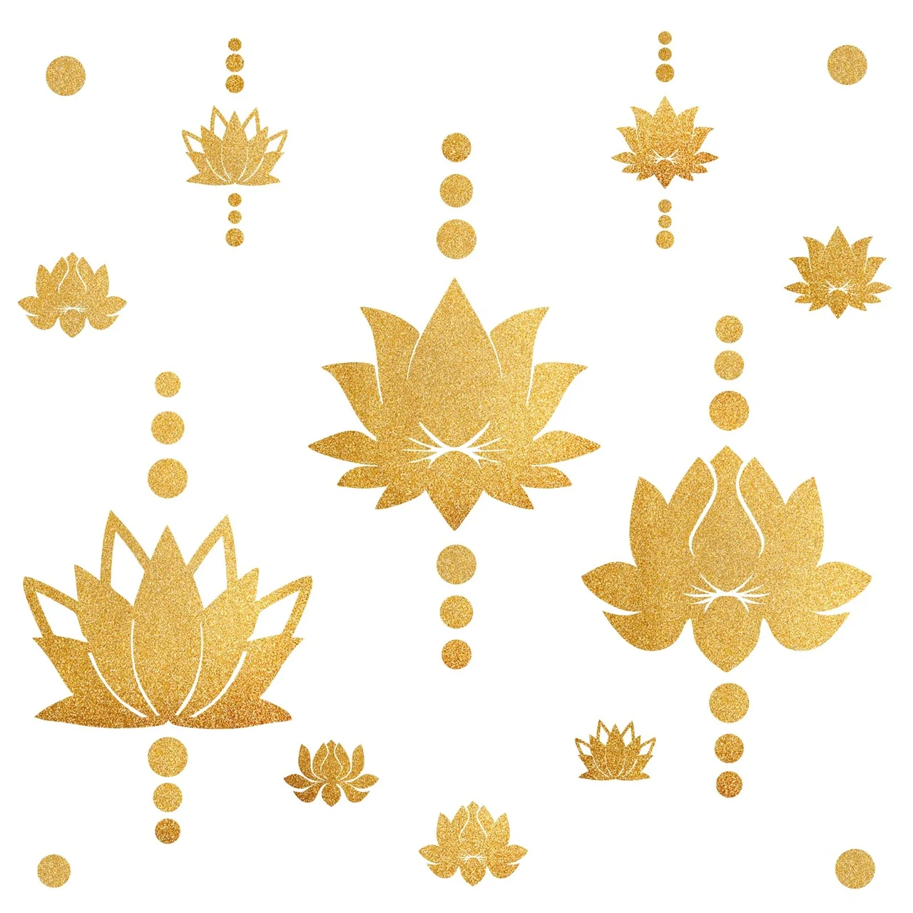 Lotus Flower Wall Decals Golden Wall Stickers Modern Yoga Room Art Sticker