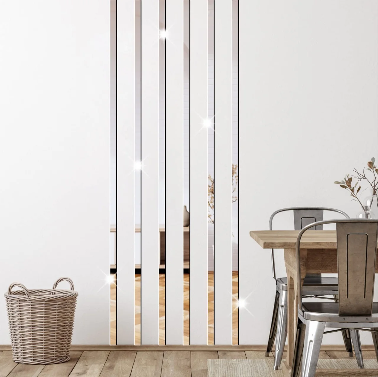 Acrylic Mirror Line Wall Stickers Striped Mirror Wall Decor for Living Room