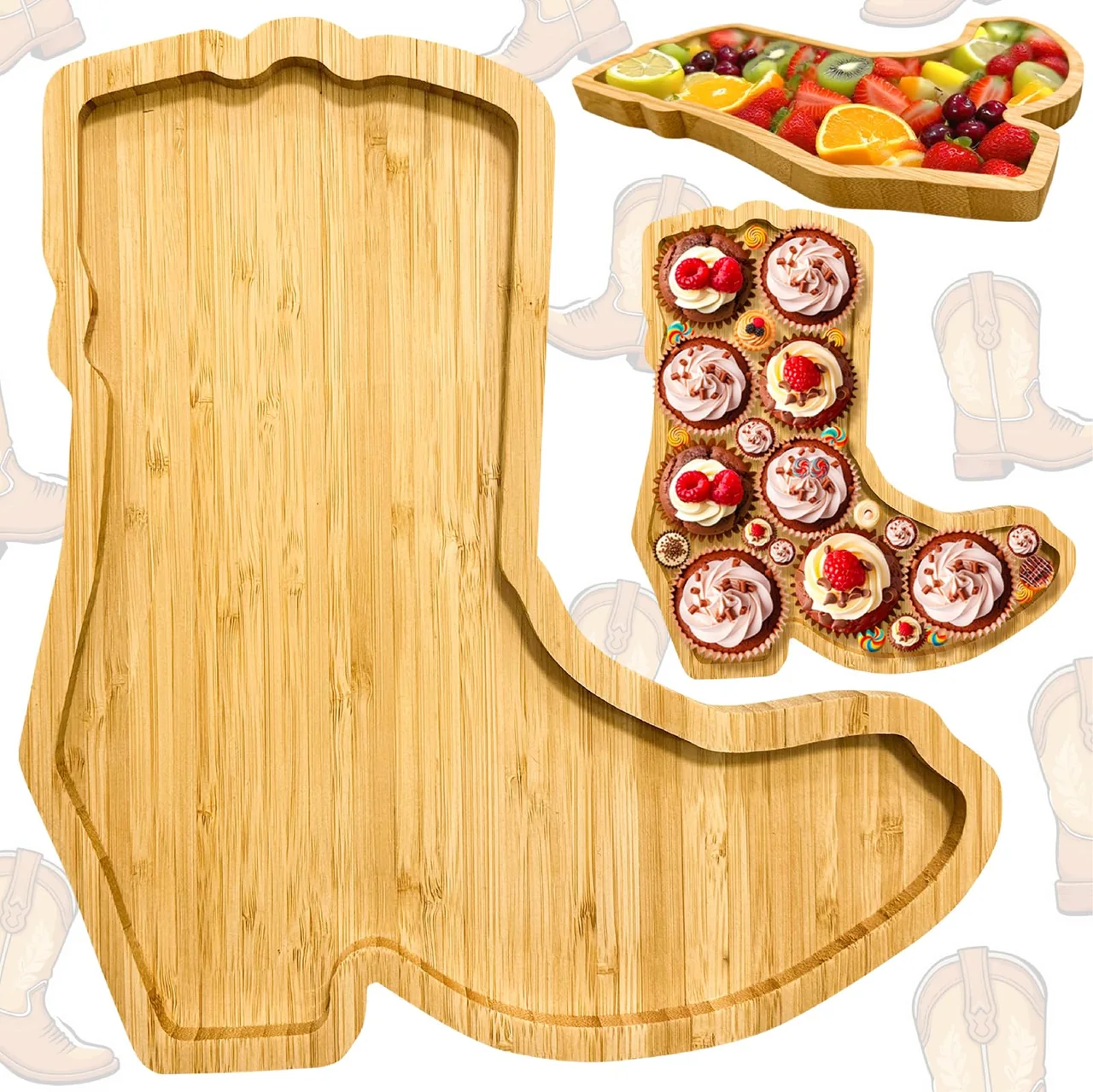 Cowboy Baby Shower Decorations Wooden Boots Charcuterie Board Food Plates
