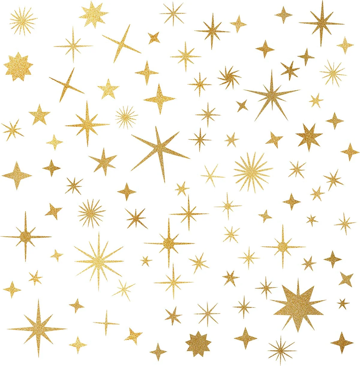 Star Wall Decals Sparkle Stickers for Nursery Kid Room Celestial Decor Gold
